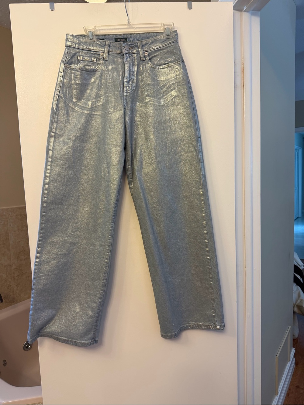 wild fable Metallic Light Blue Straight Leg Jeans